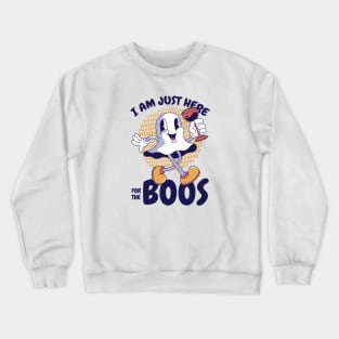 Funny Retro Ghost Cartoon // I'm Just Here for the Boos Crewneck Sweatshirt